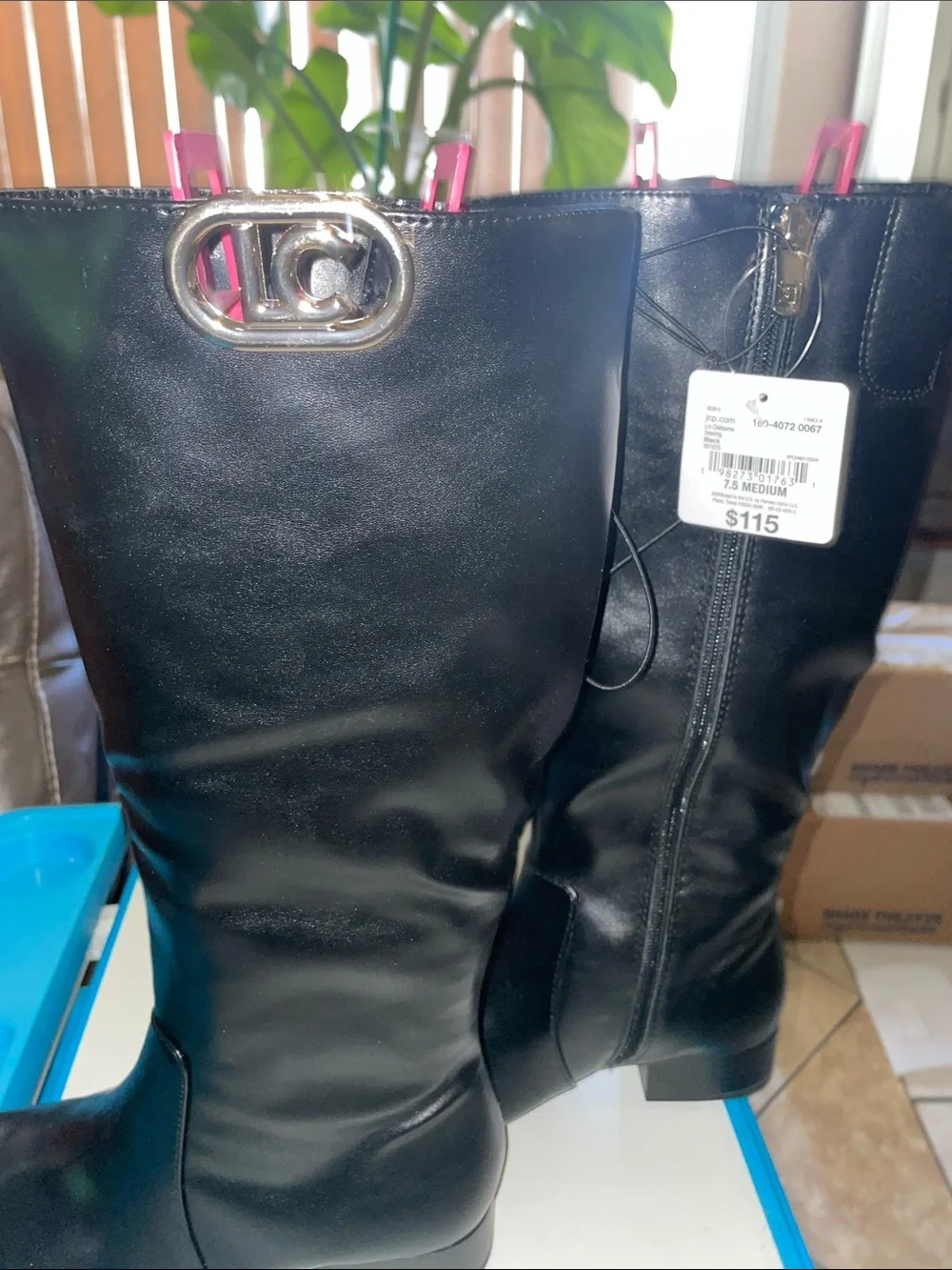 Liz Claiborne Black Over-the-Knee Zip Boots